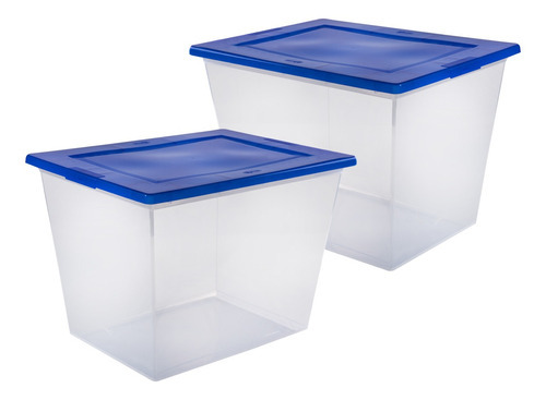 Cajas Organizadoras X2 Multiuso 27 Lt Mybox Apilable Wenco Color Traslúcida