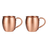 2 Canecas De Cobre Puro De 530 Ml Moscow Mule Mug Drum Cup C