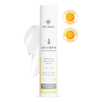 Protector Solar Facial PRIMER Oil Control Piel Grasa SPF 50+ UVA\u002FUVB PA++++ | Protector 4 en 1 Ultra Matificante + Antioxidantes + Primer | Resistente al Agua y Sudor | ENVERA | Meses sin interés