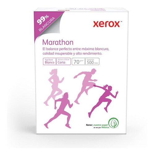 Paquete 500 Hojas Bond Carta Xerox Marathon 70g 99% Blancura