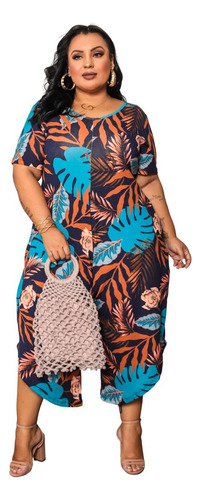 Macacão Plus Size Pantacourt Com Manga Linha Premium Longo 