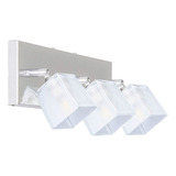 Aplique Plafon Cromo Moderno 3 Luces Cubo Vidrio Led G9 Baño