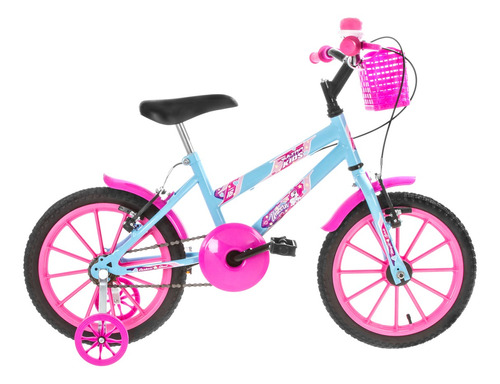 Bicicleta Passeio Para Meninas Aro 16 Com Rodinhas Colorida