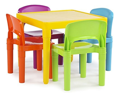 Tot Tutors Kids Juego De Mesa De Plástico Y 4 Sillas, Color