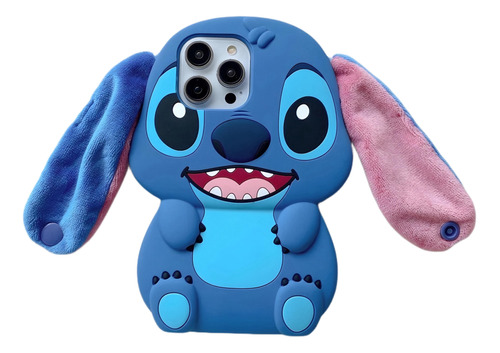 Funda Stitch 3d Orejas Peluche Para iPhone 11 12 13 14 15 Pm