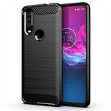 Funda Tpu Carbono Rugged Para Motorola Moto One Macro