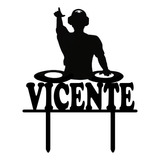 Cake Topper Adorno Pinche Torta - Musica Disco Dj C/nombre