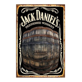 1 Cartel Metalico  Barriles J Daniel Whisky De Maiz 40x28  