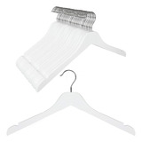 Topia Hanger Paquete De 30 Perchas De Madera Blanca, Perchas