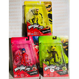 Ladybug Car Noir Y Queen Bee Miraculous 3 Muñecos Bandai