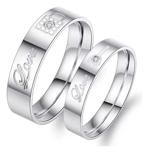 Duo Anillos De Pareja Novios Amigos Llave Y Candado Love