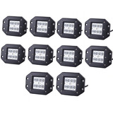 Set 10 Faros Led Dually 16w Empotrable 4d Universal Jeep Rzr