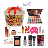 Kit Maquillaje Completo +kit Cuidado Facial + Caja De Regalo