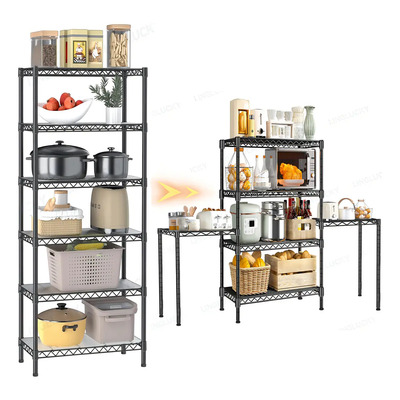 Estante Metalico Organizador De 6 Niveles 6 Estantes Metal Ajustables Cocina Estantes Rack Para Cocina Sala Comedor Dormitorio Despensa Baño Garaje Y Oficina | Envío gratis