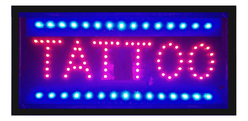 Cartel Led Tattoo 50 X 25 Cm. Nacional