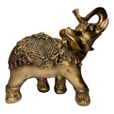 Elefante Grande Sorte Sabedoria Estatueta Decoração Dourado