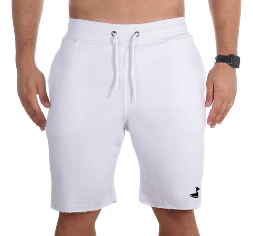 Bermuda Short Moletom Algodão Masculino Com Bolsos Treino