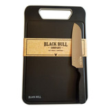 Set Parrillero Black Bull Tabla + Cuchillo Santoku Asado Bbq
