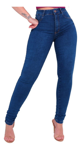 Calça Jeans Feminina Levanta Bumbum Cós Alto Blogueira