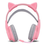 Headset Pc Gamer Rosa Fone Ouvido Gatinho Usb Ps5 /4 Xbox 