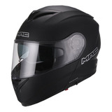 Casco Moto Rebatible Mac Rock Solid Negro Mate