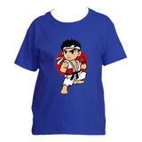 Polera Estampada Street Fighter Ryu Peque Niño/niña Gamer