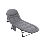 Silla Cama Plegable Reposera Para Camping Portátil Gris