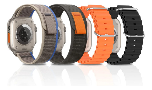 4pz Correas Nylon Para Apple Watch Ultra Se 10 9 8 7 6 5 4 2