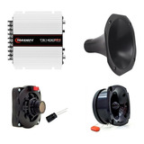 Kit Taramps Ts 400x4 + Driver Tweeter Cone Curto Capacitor