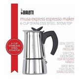 Bialetti, Cafetera De Acero Inoxidable Con Encimera Musa, 6 