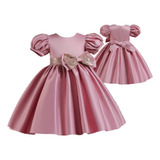 Vestido Princesa Con Lazo Vestido Niñas Talla 2-12 Años Chrd