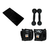 Kit Colchonete Preto+par Caneleira 2kg+par Halter Pintado1kg