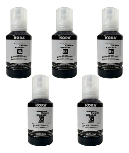 Kit Refil Tinta Para Uso Em Epson T504 T544 Compatível 10und Tinta Black