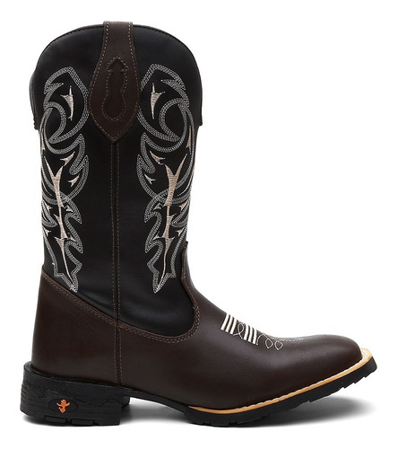 Bota Botina Texana Masculina Country Em Couro + Carteira