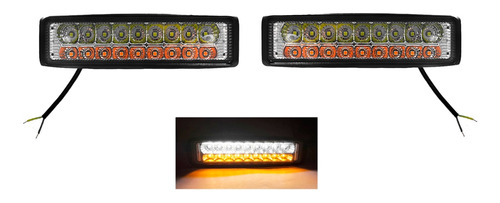 Par Faros 18 Led Bicolor Barra Blanco/ámbar 5 Funciones 4x4