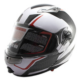 Casco Motociclista Abatible Doble Visor Blanco/negro Mediano Diseño N/a