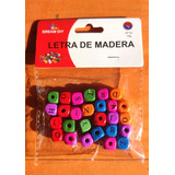 Cuentas De Madera Cubos De Colores Con Letras 26 Gramos 