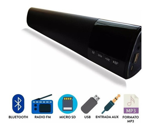 Barra Sonido Bluetooth Parlante 40cm Recargable Usb Fm Led