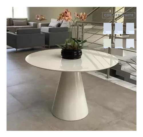 Mesa De Jantar Cone Oval 150x80 Cm Laca Branca