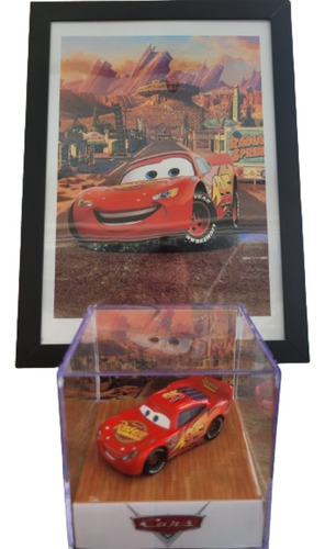 Kit Presente Carros Disney Diorama Mcqueen + Quadro A4 