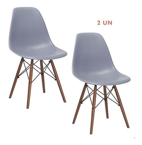 Kit 2 Cadeiras Charles Eames Wood Design Eiffel Várias Cores