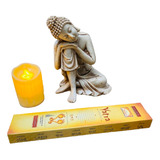 Estatuilla Buda Pensando Importada India 15 Cm Apto Exterior