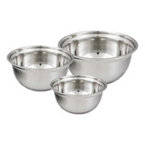 Bowl Acero Inoxidable Batir Set X3 Medidas 20 24 28 Reposter