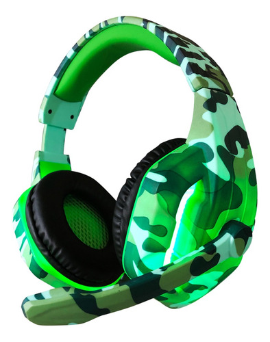 Headset Gamer C Led Camuflado Celular Ps4 Free Fire Cod