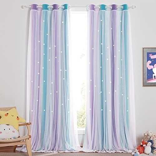 Nicetown Cortinas De Estrellas Para Dormitorio De Niñas, De