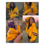 Campera Nba Los Ángeles Lakers original T-m Amarilla Mujer