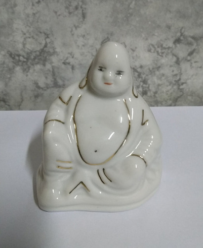 Buda Porcelana Branco Filetado