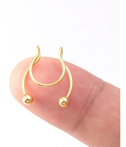 Piercing Nariz Septo Argola Falso Dourado Prata Preto Aço