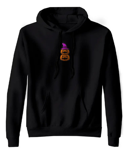 Sudadera Con Gorro Algodon Calabaza Bruja Halloween Bordada