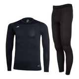 Kit Camisa Masculina Térmica + Calça  Corrida E Bike  Uv50